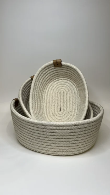 Cesta Oval de hilo de algodon, Chica