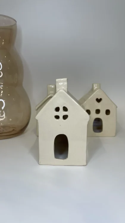 Casita Navideña de cerámica esmaltada Grande