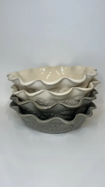 Bowl Girasol de Ceramica con relieve y volado