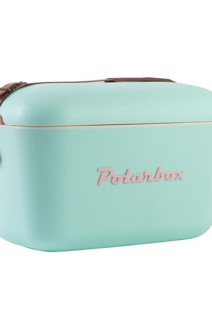 Conservadora Polarbox - 20 litros color Verde agua con correa marron